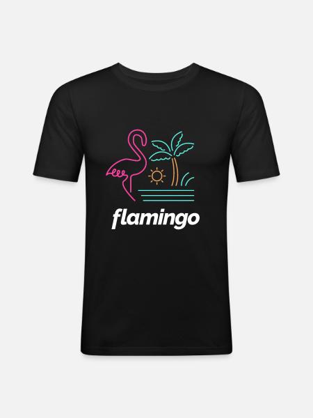 flamingo - Men's Slim Fit T-Shirt - black