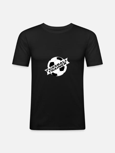 Fussball, Trainer, Coach - Männer Slim Fit T-Shirt - Schwarz