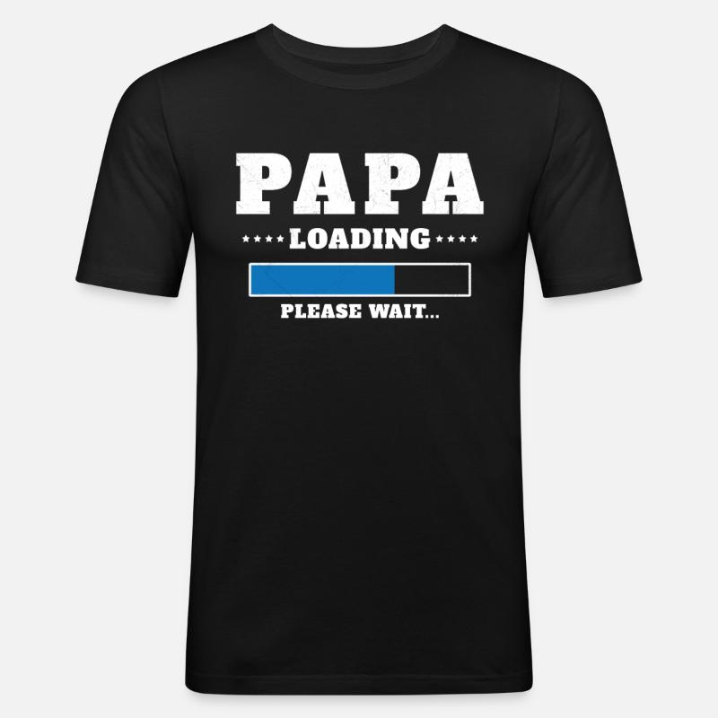 Loading Dad Please wait - Men's Slim Fit T-Shirt - black
