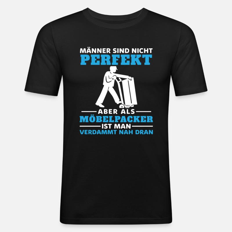 Möbelpacker Umzugshelfer Geschenkhumor - Männer Slim Fit T-Shirt - Schwarz