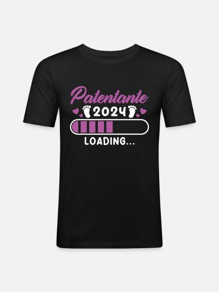 Patentante 2024 Loading Geschenke - Männer Slim Fit T-Shirt - Schwarz