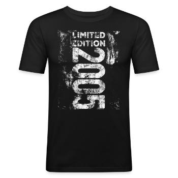 Edition Limitée 2005 Anniversaire Rétro - T-shirt près du corps Homme - noir - Devant - Nik (191cm)