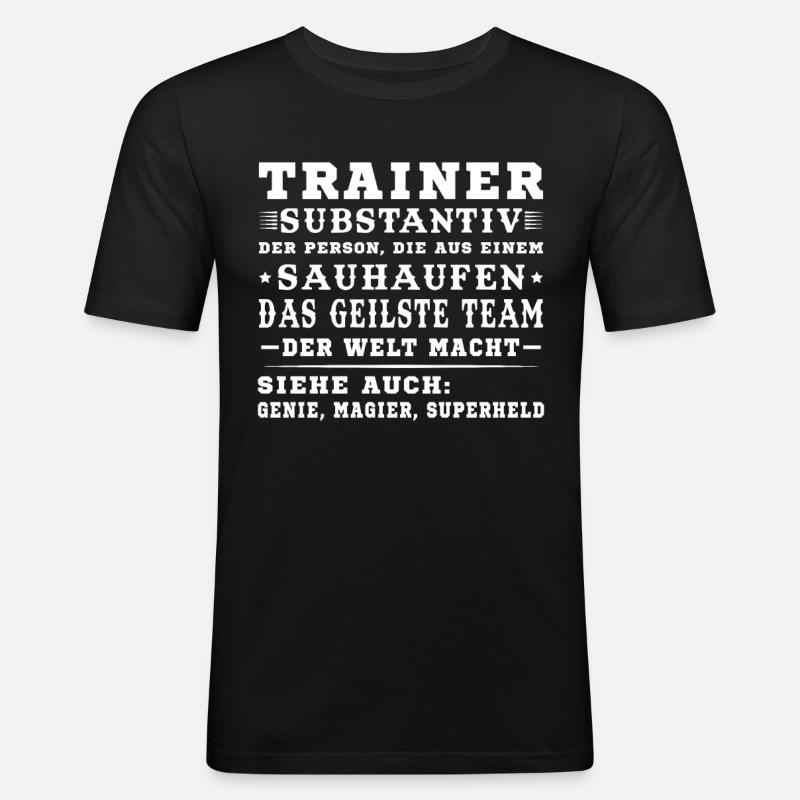 Bester Trainer Tshirt Coach Geschenk - Männer Slim Fit T-Shirt - Schwarz
