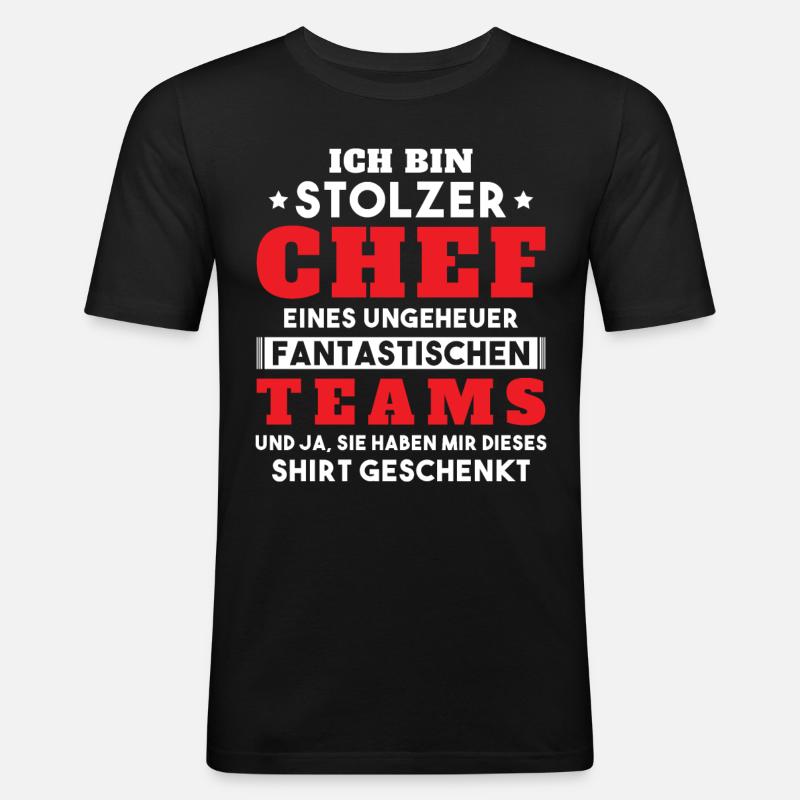 Ich bin Stolzer Chef Geschenkidee - Männer Slim Fit T-Shirt - Schwarz