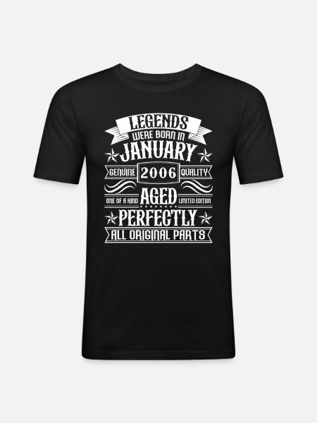 Cadeau D'anniversaire Nées En Janvier 2006 - T-shirt près du corps Homme - noir