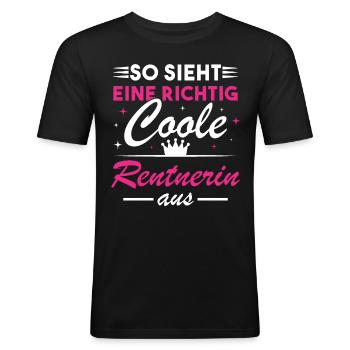 So sieht eine richtig coole Rentnerin aus - Männer Slim Fit T-Shirt - Schwarz - Vorne - Nik (191cm)