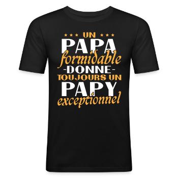 Ein tolles Papa Opa außergewöhnliches Geschenk - Männer Slim Fit T-Shirt - Schwarz - Vorne - Nik (191cm)