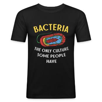 Laboratoire de laboratoire de microbiologie pour bactéries / microscopes - T-shirt près du corps Homme - noir - Devant - Nik (191cm)