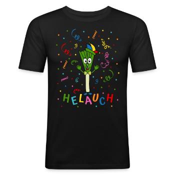 Lauch Helauch Fasching Konfetti Helau Fastnacht - Männer Slim Fit T-Shirt - Schwarz - Vorne - Nik (191cm)