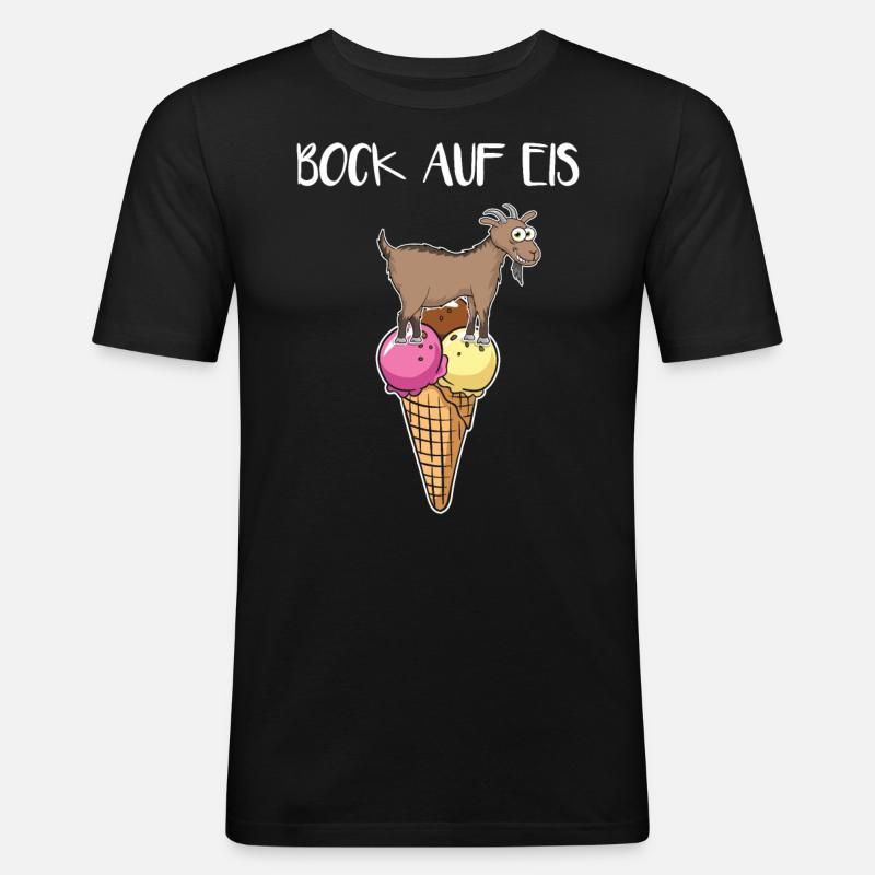 Bock Auf Eis - Männer Slim Fit T-Shirt - Schwarz