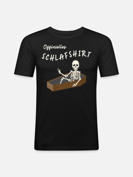 Skeleton Official Sleeping Shirt - Men's Slim Fit T-Shirt - black