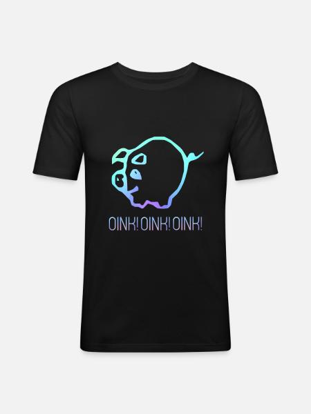 Oink! Oink! Oink! - Men's Slim Fit T-Shirt - black