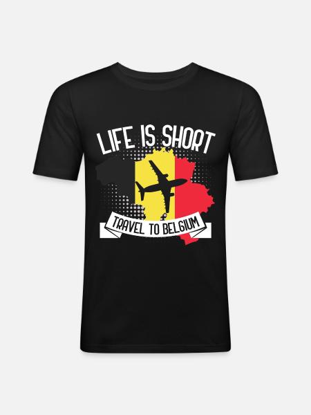 Belgium country - Men's Slim Fit T-Shirt - black