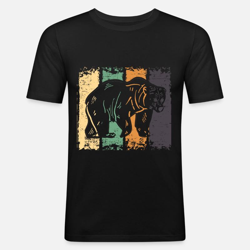Bär - Männer Slim Fit T-Shirt - Schwarz