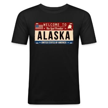 Alaska - T-shirt près du corps Homme - noir - Devant - Nik (191cm)