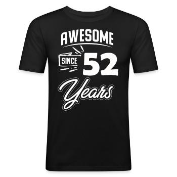 52 Fête d’anniversaire Ancienne année de construction - T-shirt près du corps Homme - noir - Devant - Nik (191cm)
