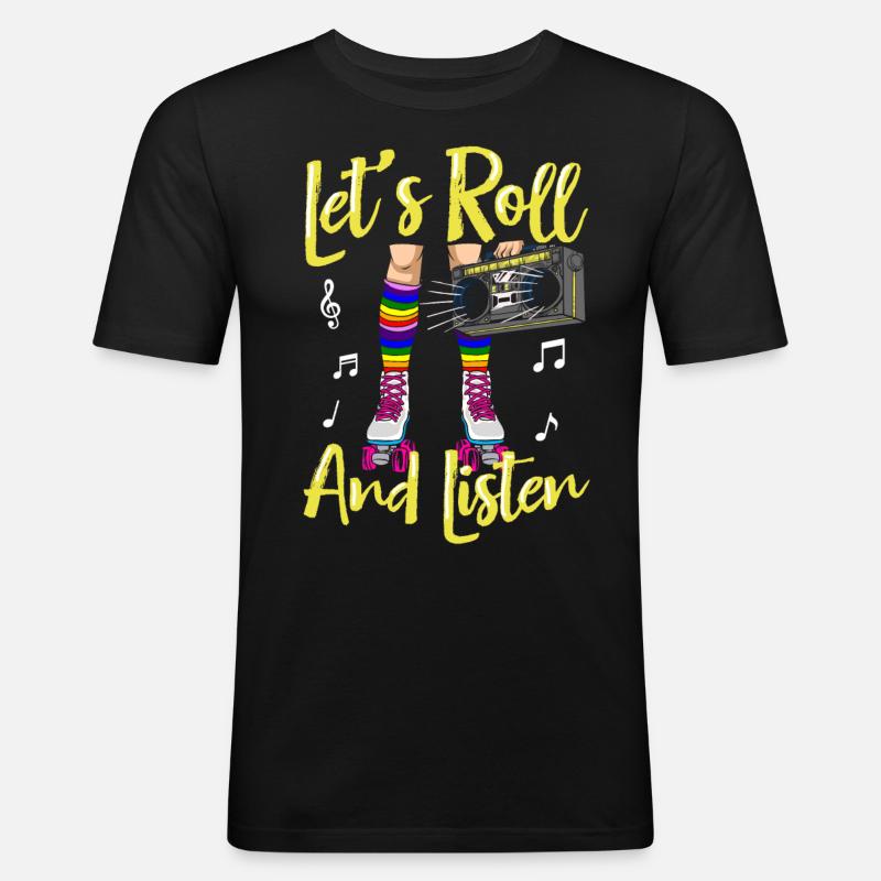 Inline Skater - Männer Slim Fit T-Shirt - Schwarz