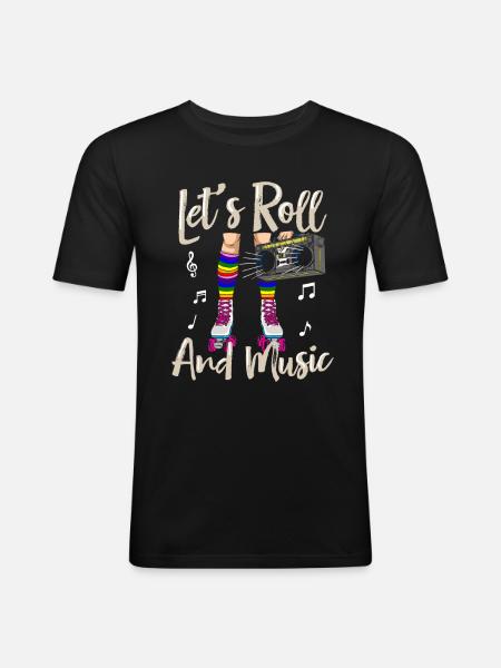 Rollerskates Inline-Skater Inline Rollschuhlaufen - Männer Slim Fit T-Shirt - Schwarz