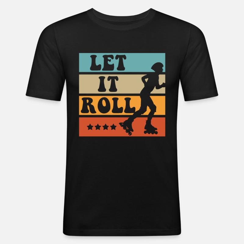 Inline Skater - Männer Slim Fit T-Shirt - Schwarz