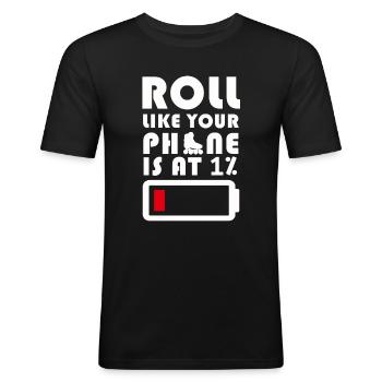 Inline Skater - Männer Slim Fit T-Shirt - Schwarz - Vorne - Nik (191cm)