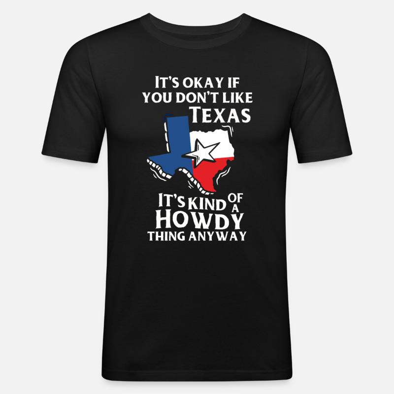 Texas - Männer Slim Fit T-Shirt - Schwarz