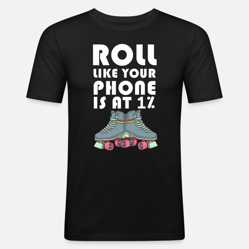 Inline Skater - Männer Slim Fit T-Shirt - Schwarz