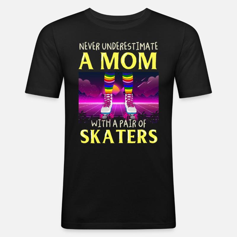 Inline Skater - Männer Slim Fit T-Shirt - Schwarz