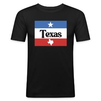 Texas Cadeau Huston Austin Dallas El Paso Rodeo - T-shirt près du corps Homme - noir - Devant - Nik (191cm)