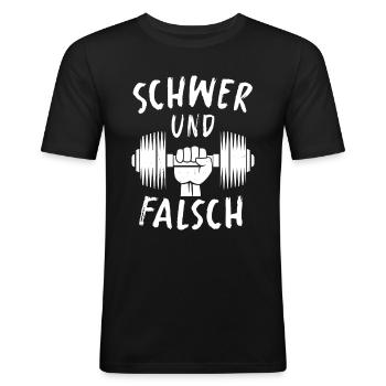 T-shirt de gymnastique drôle de remise en forme Gym d’entraînement - T-shirt près du corps Homme - noir - Devant - Nik (191cm)