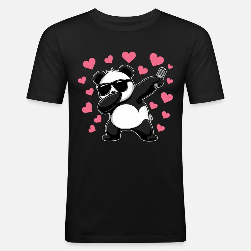 Panda Panda Bear Funny - Men's Slim Fit T-Shirt - black
