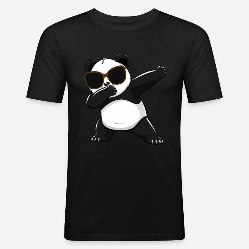 Panda Panda Bear Funny - Men's Slim Fit T-Shirt - black