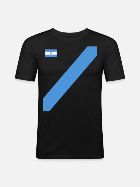 Argentine Cadeau Argentine Drapeau argentin - T-shirt près du corps Homme - noir
