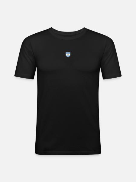 Argentine Cadeau Argentine Drapeau argentin - T-shirt près du corps Homme - noir