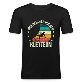 Klettern Boulderer Kletterer Bouldern Spruch - Männer Slim Fit T-Shirt - Schwarz - Vorne - Nik (191cm)