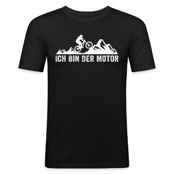 ich bin der motor biker mountainbike fahrrad - Männer Slim Fit T-Shirt - Schwarz - Vorne - Nik (191cm)