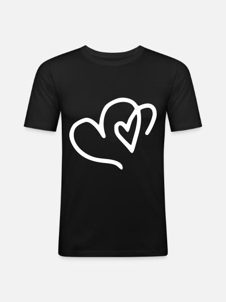 Heart Emoji Sketch - Men's Slim Fit T-Shirt - black