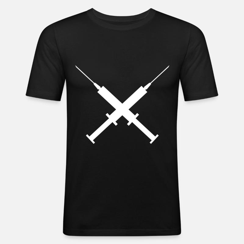Spritze - Männer Slim Fit T-Shirt - Schwarz