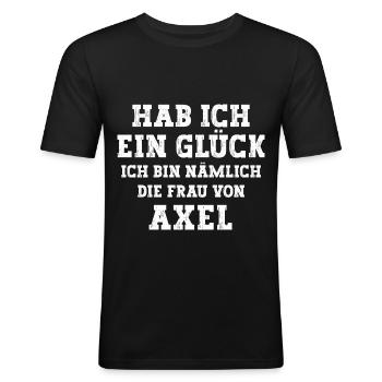 Ich bin die Frau von Axel Hochzeit - Männer Slim Fit T-Shirt - Schwarz - Vorne - Nik (191cm)