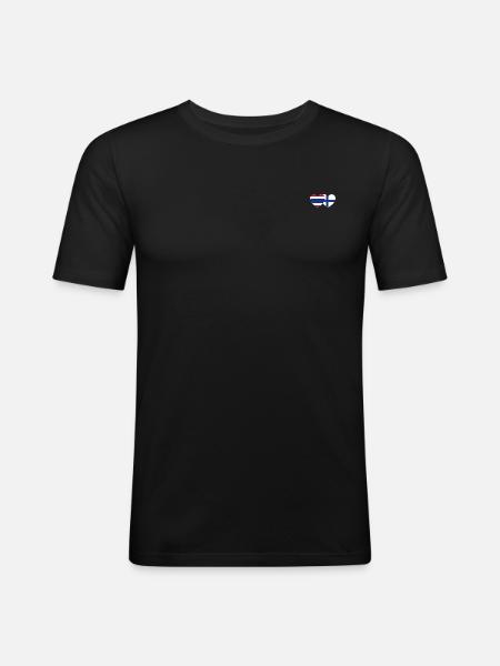 Thaïlande Finlande Flag Heart - T-shirt près du corps Homme - noir