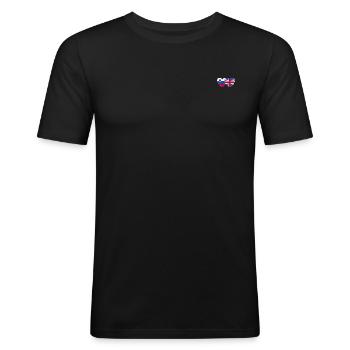 Slowenien England Flagge Herz - Männer Slim Fit T-Shirt - Schwarz - Vorne - Nik (191cm)
