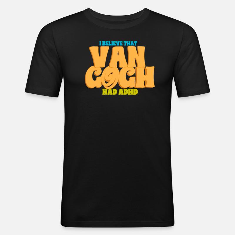 ADHS Van Gogh - Männer Slim Fit T-Shirt - Schwarz
