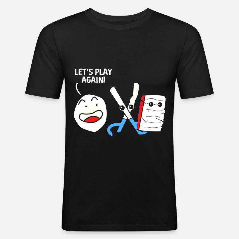 Schere Stein Papier - Männer Slim Fit T-Shirt - Schwarz
