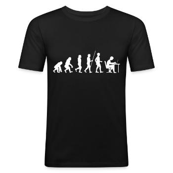 Programmierer Evolution Informatik Student code - Männer Slim Fit T-Shirt - Schwarz - Vorne - Nik (191cm)