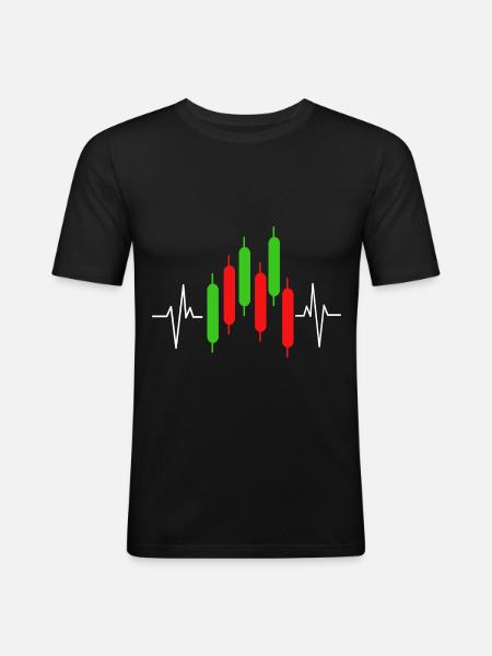 stock exchange - Men's Slim Fit T-Shirt - black