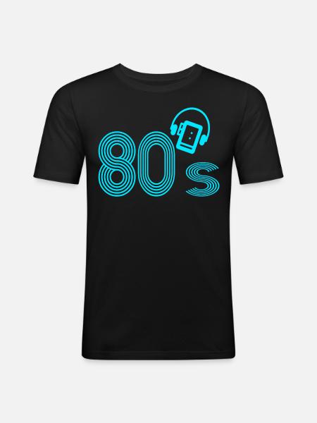 80's - Men's Slim Fit T-Shirt - black