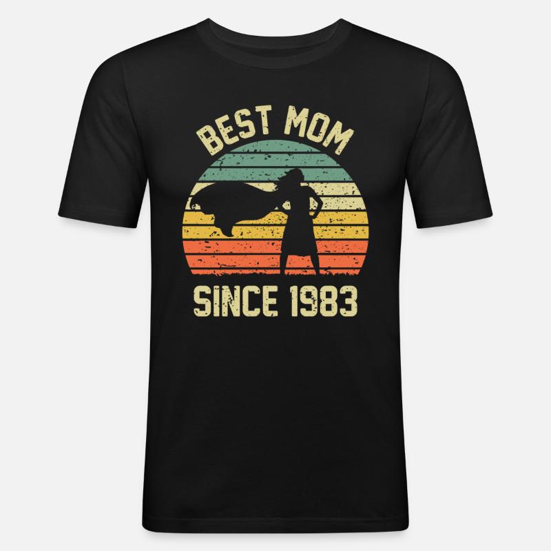 Best mom since 1983 - Men's Slim Fit T-Shirt - black