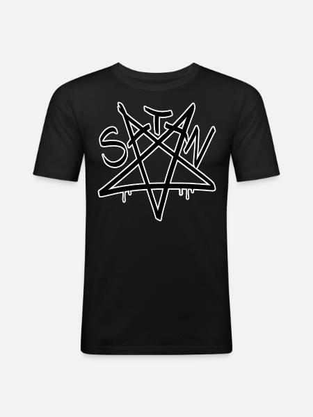 Étoile de Satan Pentagramme inversé - T-shirt près du corps Homme - noir