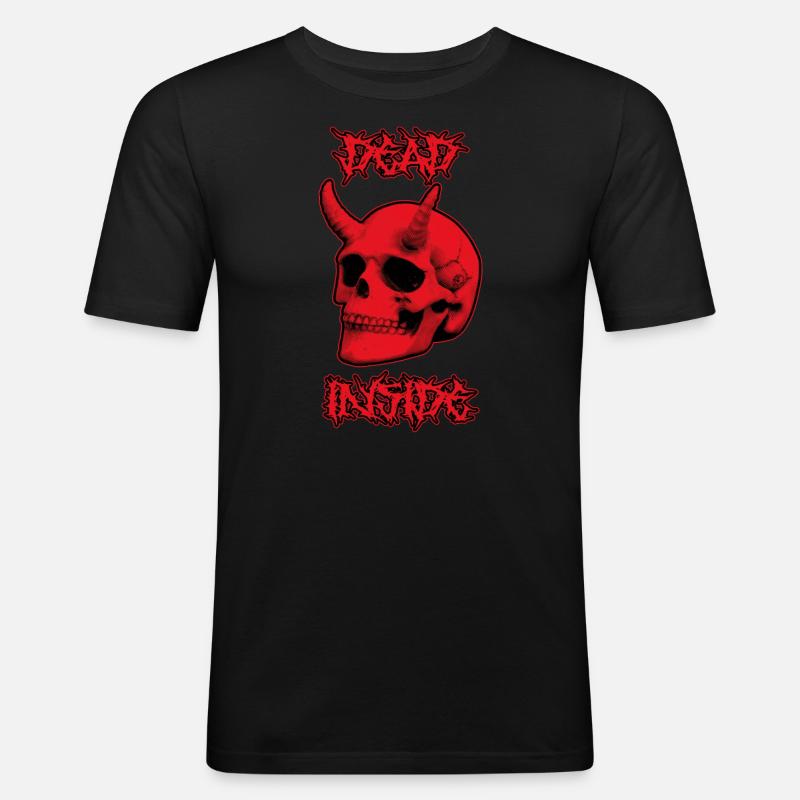 Devil Skull Dead Inside - Men's Slim Fit T-Shirt - black