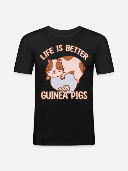 Cobaye - T-shirt près du corps Homme - noir