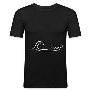 Surfons océan surfons de cadeau vague shaka - T-shirt près du corps Homme - noir - Devant - Nik (191cm)